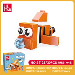JIESTAR 59125 ĐỘNG VẬT NHỎ DỄ THƯƠNG CÁ CHÚ HỀ bộ đồ chơi xếp lắp ráp ghép mô hình Creator Sáng Tạo 30 khối
