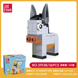 JIESTAR 59128 ĐỘNG VẬT NHỎ DỄ THƯƠNG LỪA bộ đồ chơi xếp lắp ráp ghép mô hình Creator Sáng Tạo 36 khối