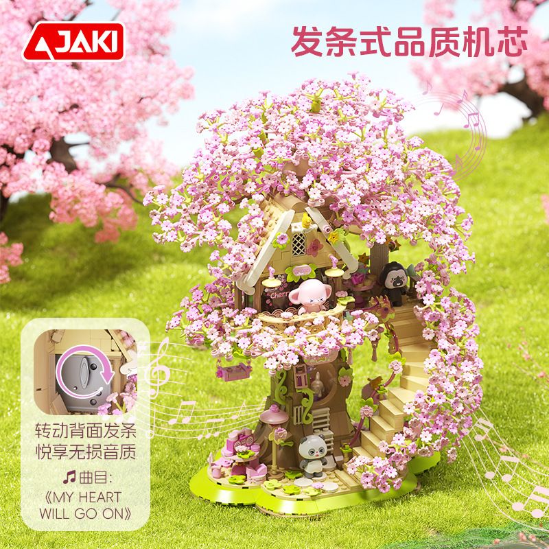 JAKI AK018 CHAOXIANG SÁNG TẠO XÂY DỰNG MỘT NGÔI NHÀ TRÊN CÂY ANH ĐÀO BẰNG TAY bộ đồ chơi xếp lắp ráp ghép mô hình