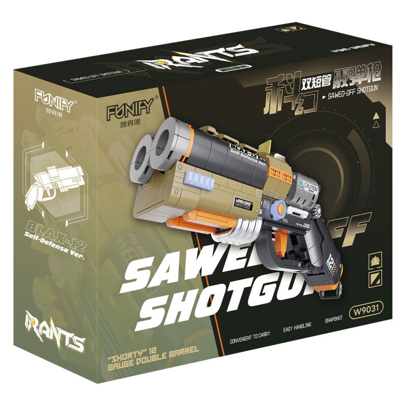 FUNIFY W9031 9031 KHOA HỌC VIỄN TƯỞNG ĐÔI SÚNG NGẮN NÒNG bộ đồ chơi xếp lắp ráp ghép mô hình Military Army SAWED OFF SHOTGUN Quân Sự Bộ Đội