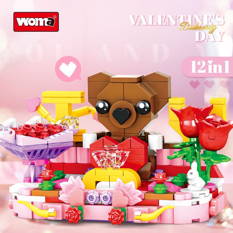 WOMA C1022 1022 CUỘC HẸN LÃNG MẠN 12 bộ đồ chơi xếp lắp ráp ghép mô hình Creator Sáng Tạo 416 khối