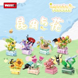 WOMA C1009 1009 8 CÔN TRÙNG VÀ HOA bộ đồ chơi xếp lắp ráp ghép mô hình 685 khối