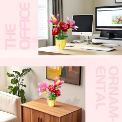 WOMA 21001 LILY ROSE POT PLANT bộ đồ chơi xếp lắp ráp ghép mô hình 450 khối