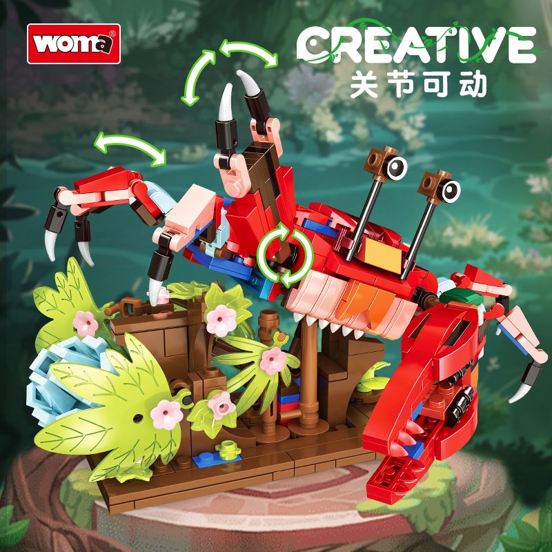 WOMA 19064 MACAW TẮC KÈ CUA THỦY TRIỀU bộ đồ chơi xếp lắp ráp ghép mô hình Creator Sáng Tạo 538 khối