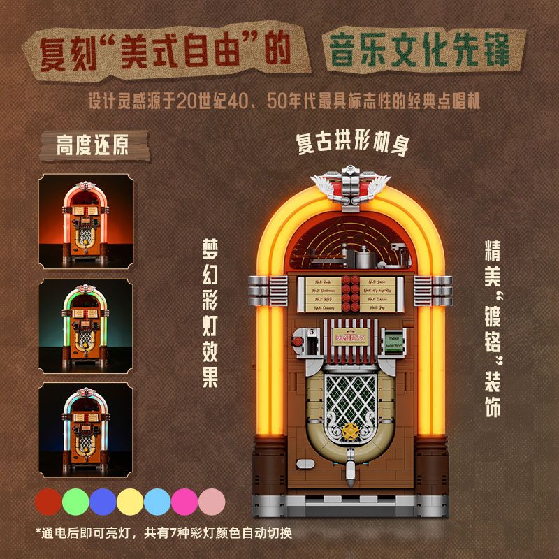 PANTASY 85020 JUKEBOX bộ đồ chơi xếp lắp ráp ghép mô hình Creator RETRO JUKEBOX Sáng Tạo 1300 khối
