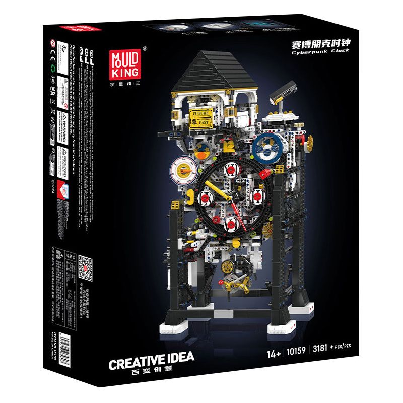 MouldKing 10159 Cyberpunk Clock Xếp hình lắp ráp ghép mô hình Đồng hồ Cyberpunk