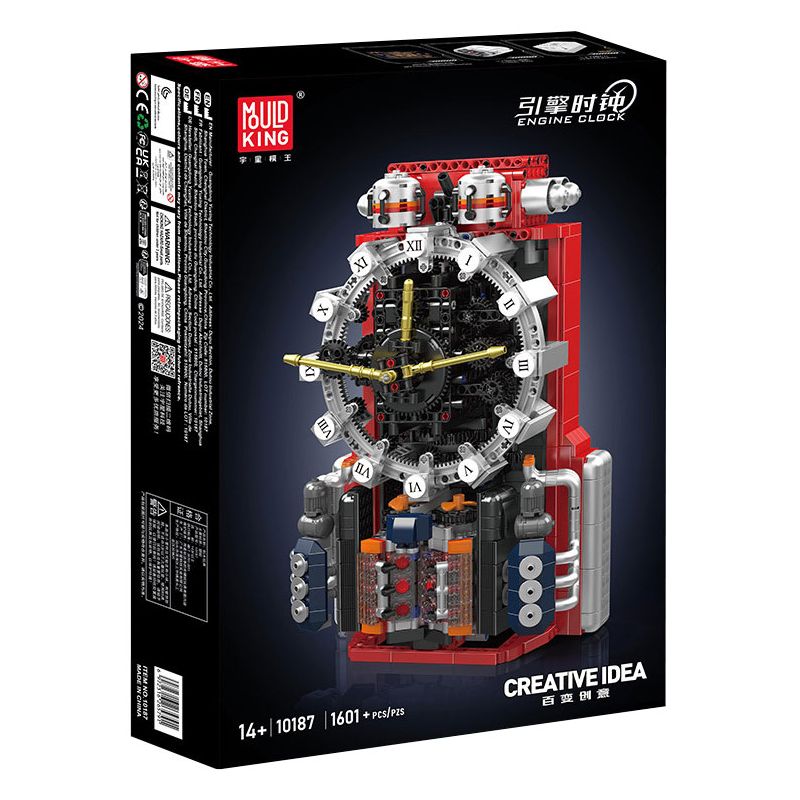 MouldKing 10187 Engine Clock Xếp hình lắp ráp ghép mô hình Đồng hồ động cơ