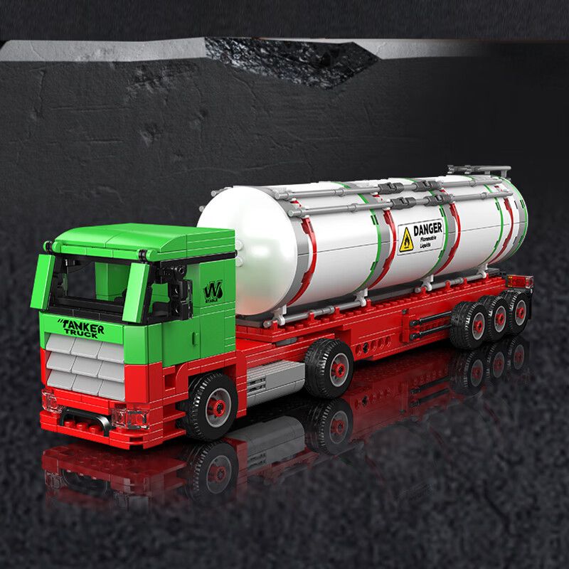 MouldKing 24075 Mould King 24075 XE TĂNG DẦU bộ đồ chơi xếp lắp ráp ghép mô hình City FUEL TANKER TRUCK Thành Phố 556 khối