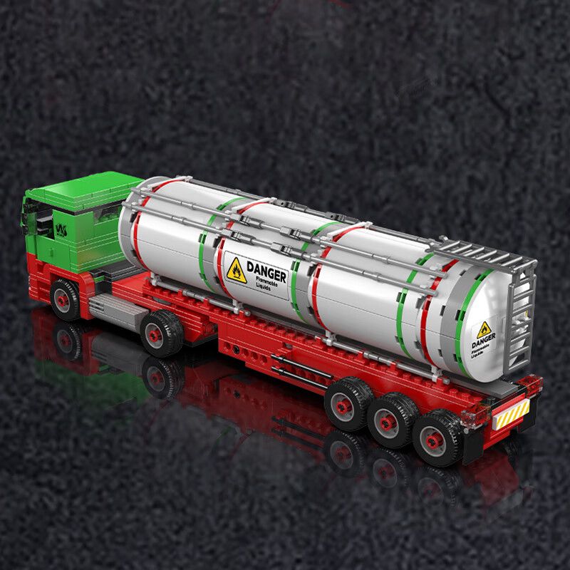 MouldKing 24075 Mould King 24075 XE TĂNG DẦU bộ đồ chơi xếp lắp ráp ghép mô hình City FUEL TANKER TRUCK Thành Phố 556 khối
