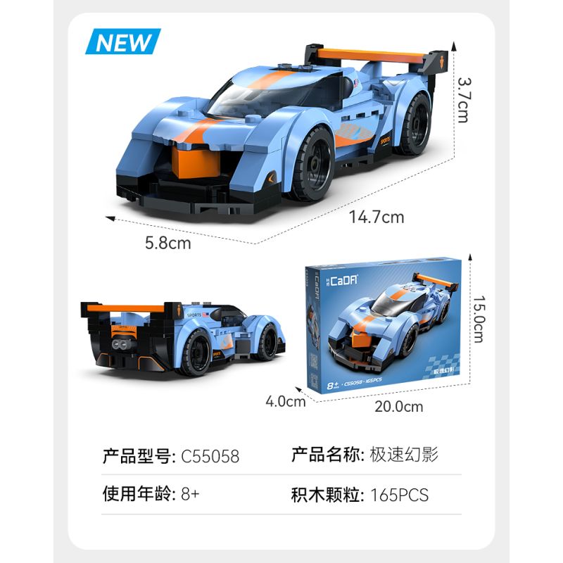 CADA DOUBLEE C55058 55058 PHANTOM NHANH CHÓNG bộ đồ chơi xếp lắp ráp ghép mô hình Speed Champions Racing Cars Đua Xe Công Thức 165 khối