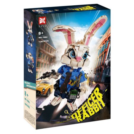 DK 7064 THỎ SĨ QUAN bộ đồ chơi xếp lắp ráp ghép mô hình OFFICER RABBIT 1387 khối