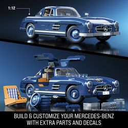 MATTEL BRICK SHOP HWW25 LỚP CAO CẤP HOT WHEELS MERCEDES-BENZ 300SL 1:12 tỷ lệ 1:12 bộ đồ chơi xếp lắp ráp ghép mô hình Creator MATTEL BRICK SHOP HOT WHEELS MERCEDES-BENZ 300 SL Sáng Tạo 1600 khối