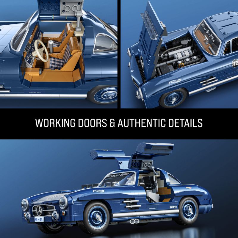 MATTEL BRICK SHOP HWW25 LỚP CAO CẤP HOT WHEELS MERCEDES-BENZ 300SL 1:12 tỷ lệ 1:12 bộ đồ chơi xếp lắp ráp ghép mô hình Creator MATTEL BRICK SHOP HOT WHEELS MERCEDES-BENZ 300 SL Sáng Tạo 1600 khối