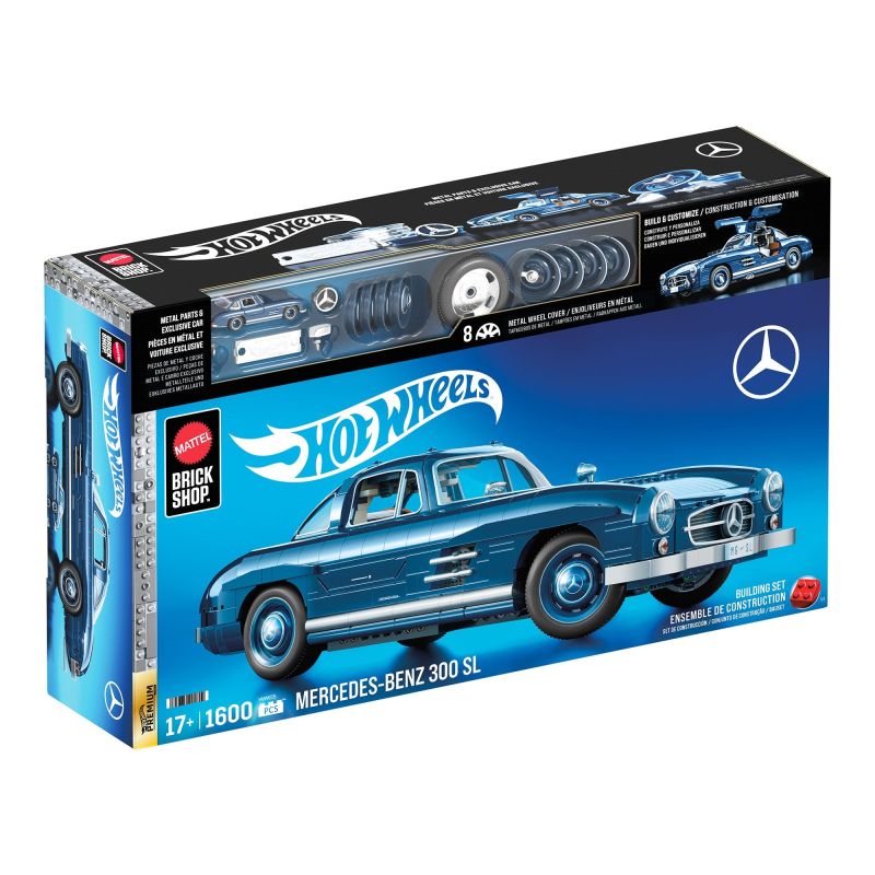 MATTEL BRICK SHOP HWW25 LỚP CAO CẤP HOT WHEELS MERCEDES-BENZ 300SL 1:12 tỷ lệ 1:12 bộ đồ chơi xếp lắp ráp ghép mô hình Creator MATTEL BRICK SHOP HOT WHEELS MERCEDES-BENZ 300 SL Sáng Tạo 1600 khối