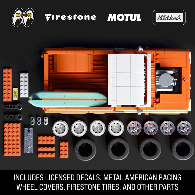 MATTEL BRICK SHOP JFT20 BÁNH XE NÓNG TẦNG LỚP ELITE 1962 CHEVROLET CHEVY MODIFIED PICKUP 1:16 tỷ lệ 1:16 bộ đồ chơi xếp lắp ráp ghép mô hình Creator HOT WHEELS CUSTOM '62 CHEVY Sáng Tạo 858 khối