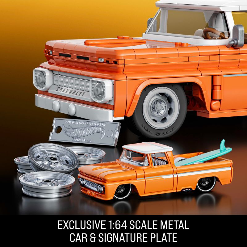 MATTEL BRICK SHOP JFT20 BÁNH XE NÓNG TẦNG LỚP ELITE 1962 CHEVROLET CHEVY MODIFIED PICKUP 1:16 tỷ lệ 1:16 bộ đồ chơi xếp lắp ráp ghép mô hình Creator HOT WHEELS CUSTOM '62 CHEVY Sáng Tạo 858 khối