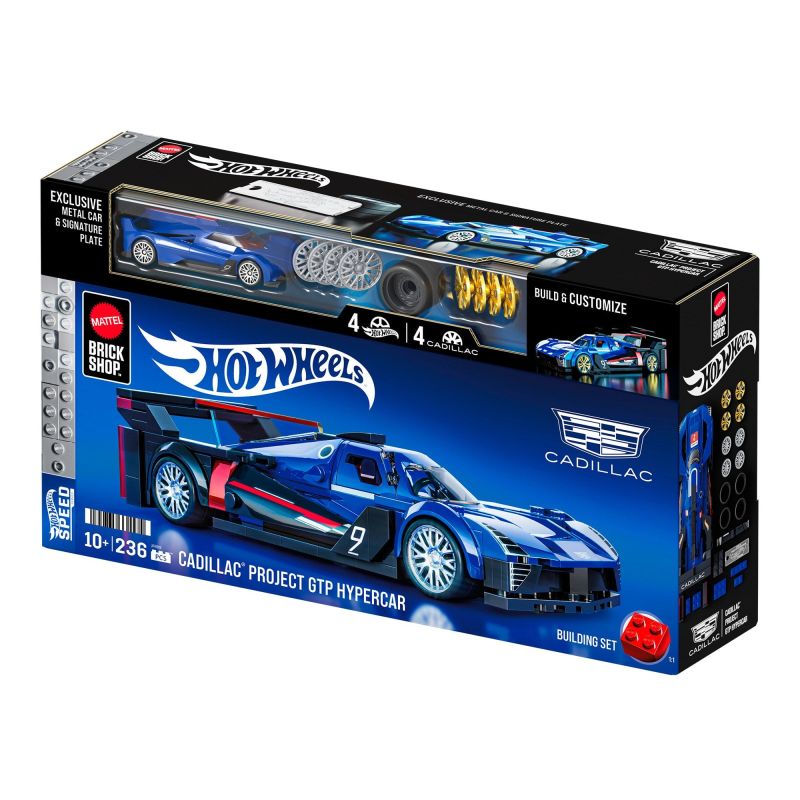 MATTEL BRICK SHOP JFR89 LỚP TỐC ĐỘ HOT WHEELS CADILLAC PROJECT GTP HYPERCAR 1:32 tỷ lệ 1:32 bộ đồ chơi xếp lắp ráp ghép mô hình Creator Sáng Tạo 236 khối