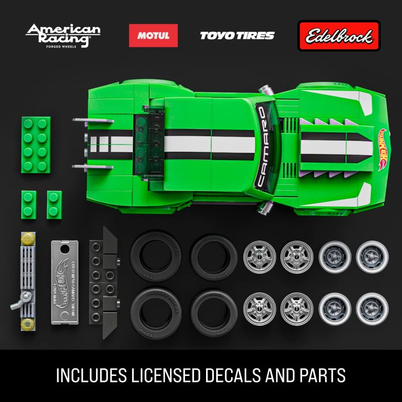 MATTEL BRICK SHOP JFT16 LỚP HỌC TỐC ĐỘ HOT WHEELS 1968 XE SỬA ĐỔI CAMARO 1:32 tỷ lệ 1:32 bộ đồ chơi xếp lắp ráp ghép mô hình Creator HOT WHEELS CUSTOM '68 CAMARO Sáng Tạo 289 khối