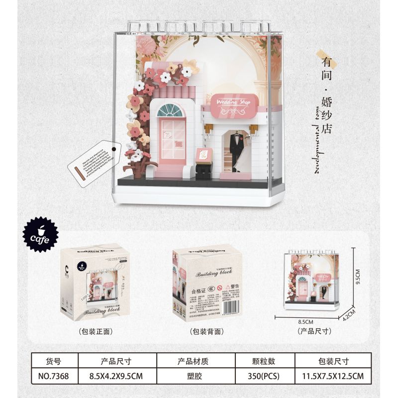 CHAOLE CHUANG 7368 CÓ MỘT CỬA HÀNG NHỎ ĐÁM CƯỚI bộ đồ chơi xếp lắp ráp ghép mô hình WEDDING SHOP 350 khối