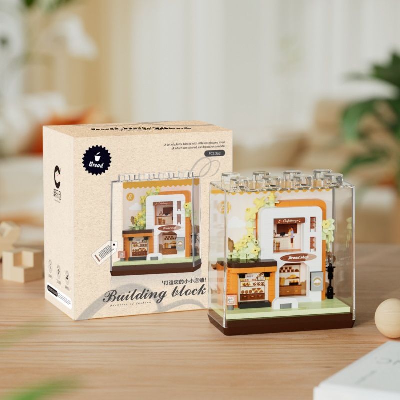 Chaole Chuang 7369 Bread Shop Xếp hình lắp ráp ghép mô hình Có một cửa hàng nhỏ: một tiệm bánh
