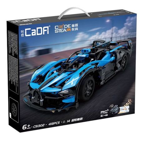 CADA DOUBLEE C51302 51302 BLUE FLAME PHANTOM LẬP TRÌNH CHIẾC XE ĐIỀU KHIỂN TỪ XA CHẾ ĐỘ KÉP 1:14 tỷ lệ 1:14 bộ đồ chơi xếp lắp ráp ghép mô hình Technic Kỹ Thuật Công Nghệ Cao Mô Hình Phương Tiện 418 khối