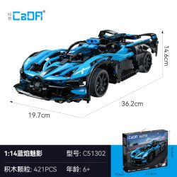 CADA DOUBLEE C51302 51302 BLUE FLAME PHANTOM LẬP TRÌNH CHIẾC XE ĐIỀU KHIỂN TỪ XA CHẾ ĐỘ KÉP 1:14 tỷ lệ 1:14 bộ đồ chơi xếp lắp ráp ghép mô hình Technic Kỹ Thuật Công Nghệ Cao Mô Hình Phương Tiện 418 khối