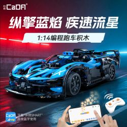 CADA DOUBLEE C51302 51302 BLUE FLAME PHANTOM LẬP TRÌNH CHIẾC XE ĐIỀU KHIỂN TỪ XA CHẾ ĐỘ KÉP 1:14 tỷ lệ 1:14 bộ đồ chơi xếp lắp ráp ghép mô hình Technic Kỹ Thuật Công Nghệ Cao Mô Hình Phương Tiện 418 khối