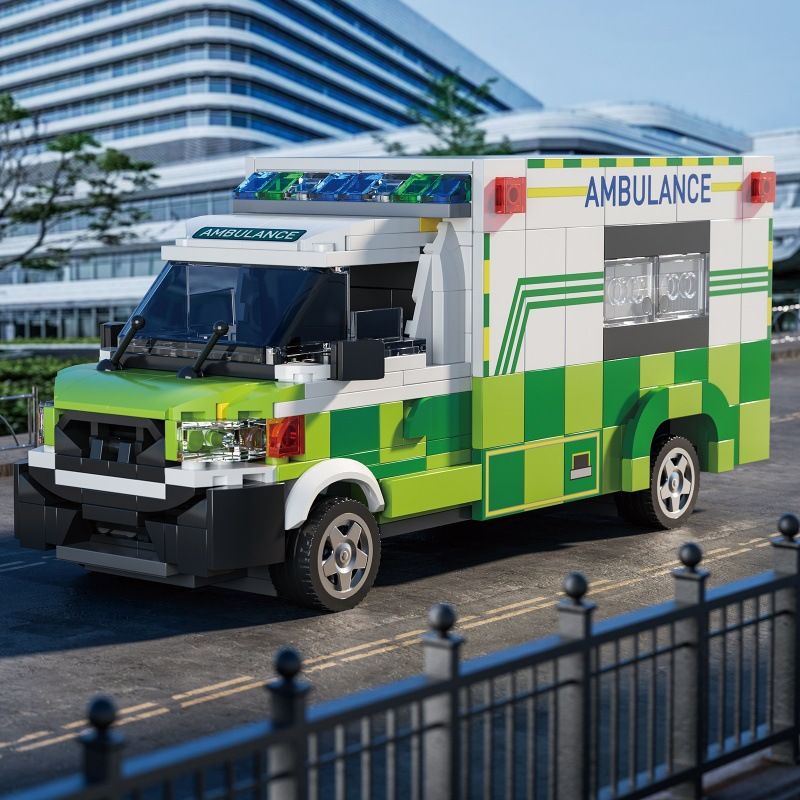 XBERT 66040 XE CỨU THƯƠNG VẬN CHUYỂN FORD bộ đồ chơi xếp lắp ráp ghép mô hình City AMBULANCE Thành Phố 561 khối