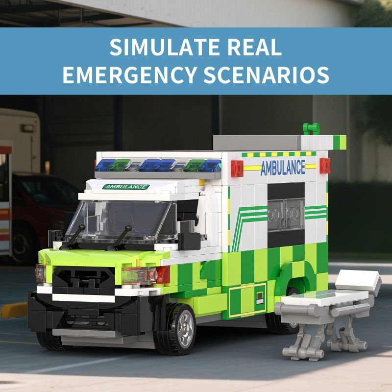XBERT 66040 XE CỨU THƯƠNG VẬN CHUYỂN FORD bộ đồ chơi xếp lắp ráp ghép mô hình City AMBULANCE Thành Phố 561 khối