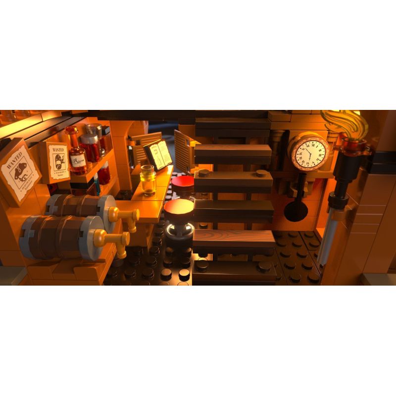 IAMBRICK 31110 THUYỀN BUỒM bộ đồ chơi xếp lắp ráp ghép mô hình Pirates Of The Caribbean THE INVERTED SAIL TAVERN Cướp Biển Vùng Caribe 1312 khối