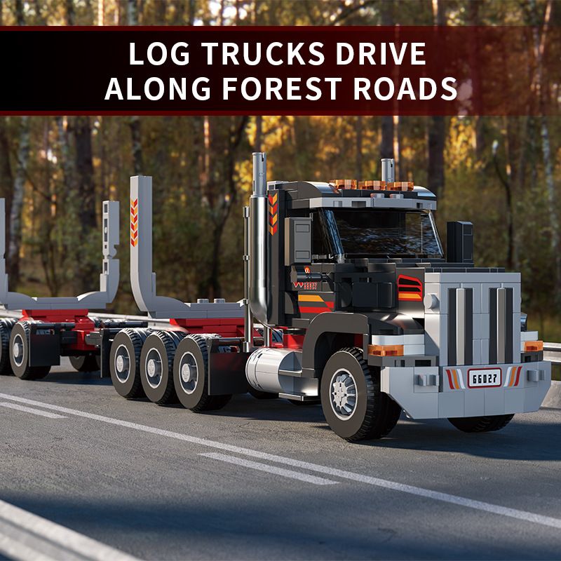 XBERT 66027 XE TẢI MỸ bộ đồ chơi xếp lắp ráp ghép mô hình City LOG TRUCK Thành Phố 444 khối XBERT 66027 XE TẢI MỸ bộ đồ chơi xếp lắp ráp ghép mô hình City LOG TRUCK Thành Phố 444 khối