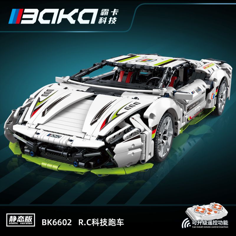 BAKA TECHNOLOGY 6602 R.C TECHNOLOGY SPORTS CAR bộ đồ chơi xếp lắp ráp ghép mô hình Technic Kỹ Thuật Công Nghệ Cao Mô Hình Phương Tiện 1761 khối
