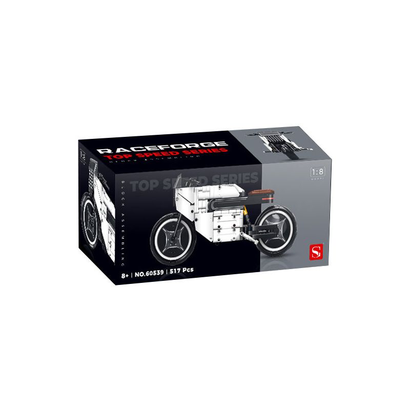 Double height 60539 Xếp hình lắp ráp ghép mô hình Xe máy Porsche 619