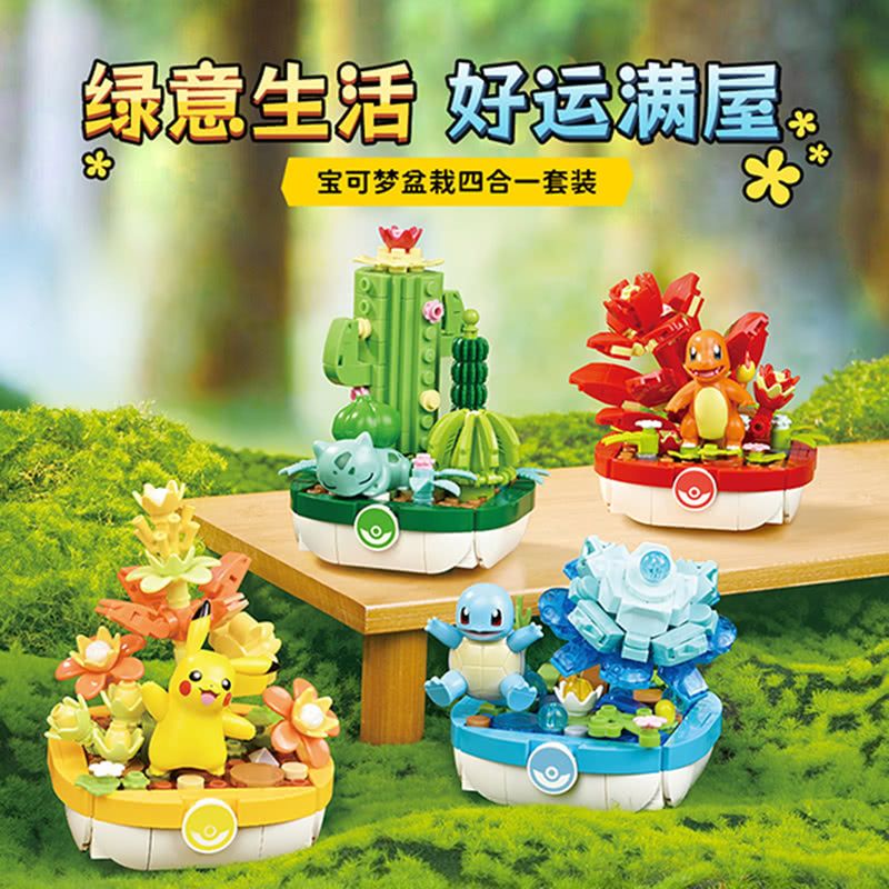 KEEPPLEY K20278 20278 POKÉMON CHẬU BỐN TRONG MỘT BỘ bộ đồ chơi xếp lắp ráp ghép mô hình Movie & Game Phim Và Trò Chơi