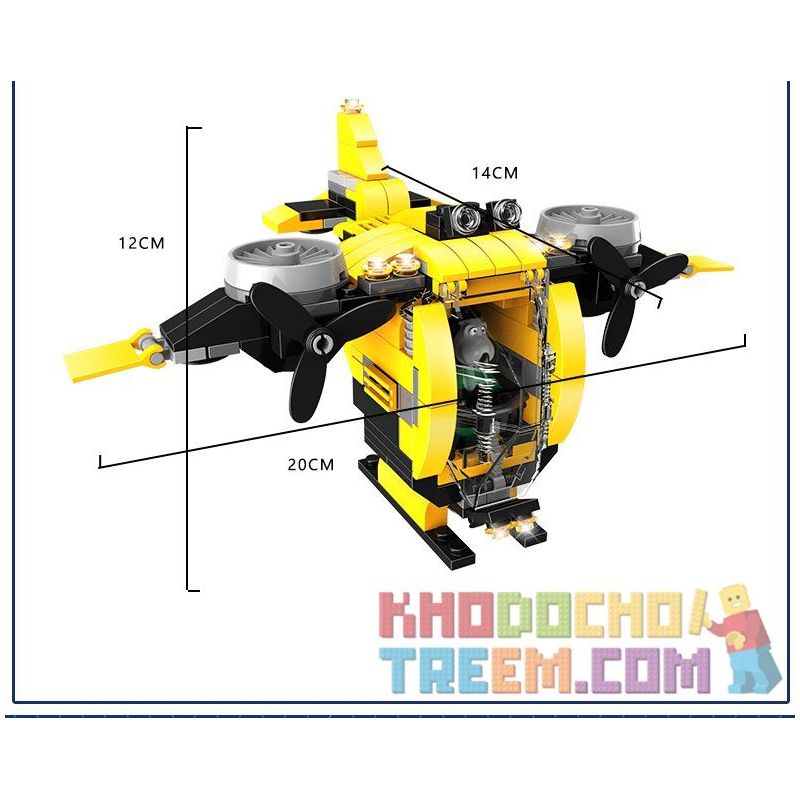 WOMA C9115 9115 Xếp hình kiểu  CREATOR 3 IN 1 Deep Sea Submarine Thám Hiểm Biến Sâu 538 khối