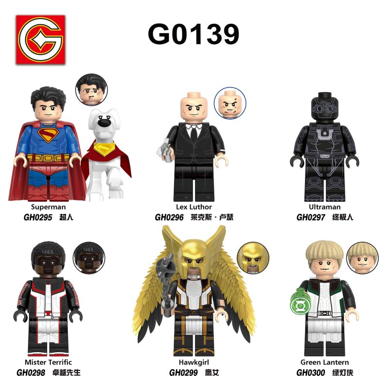 G CARD G0139 0139 GH0295 0295 GH0296 0296 GH0297 0297 GH0298 0298 GH0299 0299 GH0300 0300 SUPERMAN 6 CON SỐ bộ đồ chơi xếp lắp ráp ghép mô hình Super Heroes Siêu Nhân Anh Hùng