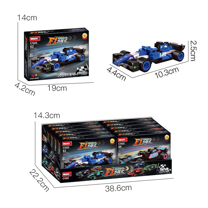 WOMA C1025 1025 CÔNG THỨC F1 RACING 10 MÔ HÌNH bộ đồ chơi xếp lắp ráp ghép mô hình Racers Đua Tốc Độ 662 khối