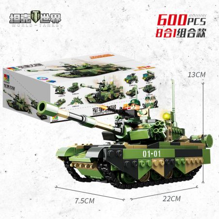WOMA C0147 0147 THẾ GIỚI CỦA XE TĂNG 8 KẾT HỢP bộ đồ chơi xếp lắp ráp ghép mô hình Military Army Quân Sự Bộ Đội 600 khối
