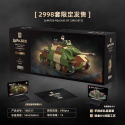 QuanGuan 100311 Quan Guan 100311 TÀU KHU TRỤC XE TĂNG 38T tỷ lệ 1:28 bộ đồ chơi xếp lắp ráp ghép mô hình Military Army JG.PZ.38(T) HETZER TANK DESTROYER Quân Sự Bộ Đội 698 khối