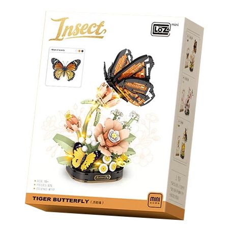 LOZ 4117 CÔN TRÙNG HOA CÕI BƯỚM ĐỐM HỔ bộ đồ chơi xếp lắp ráp ghép mô hình Arts & Crafts INSECT