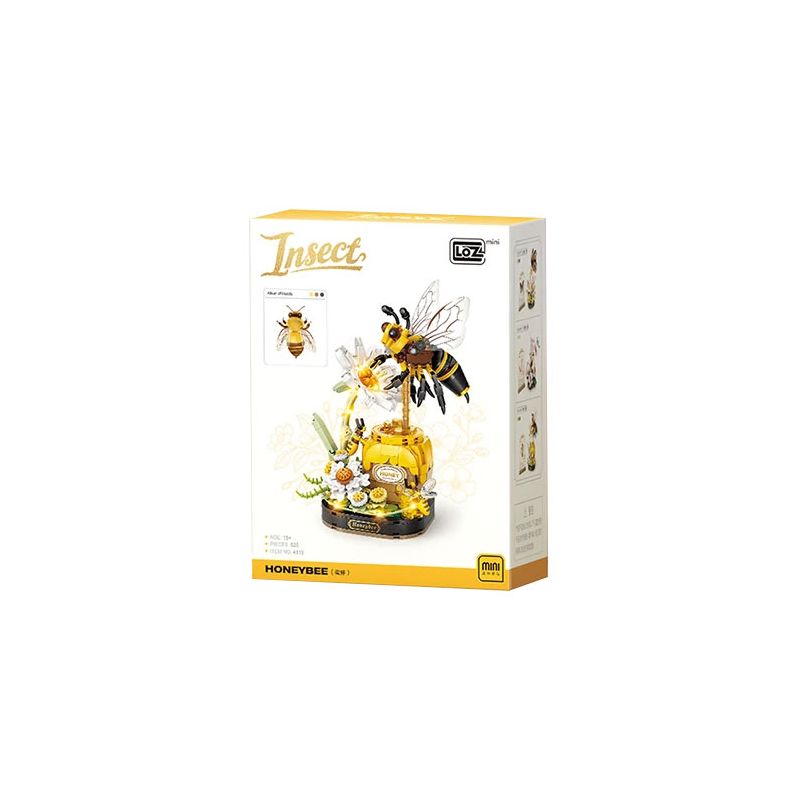 LOZ 4119 Insect Xếp hình lắp ráp ghép mô hình Côn trùng hoa cõi: ong