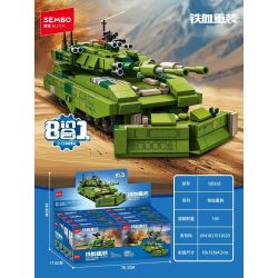 SEMBO 105165 CÀI ĐẶT LẠI MÁU XE TĂNG CHIẾN ĐẤU TRÊN ĐƯỜNG PHỐ M61 8 bộ đồ chơi xếp lắp ráp ghép mô hình Military Army IRON BLOOD HEAVY EQUIPMENT Quân Sự Bộ Đội 646 khối
