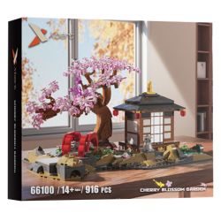 XBERT 66100 HOA ANH ĐÀO NHẬT BẢN bộ đồ chơi xếp lắp ráp ghép mô hình CHERRY BLOSSOM GARDEN 916 khối