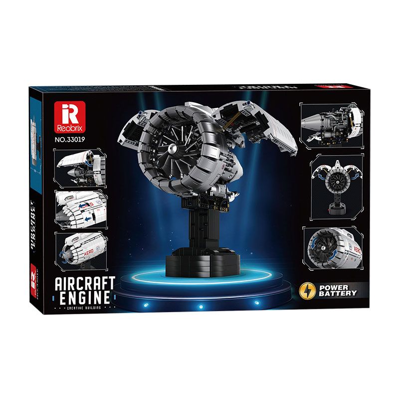 REOBRIX 33019 ĐỘNG CƠ TURBOFAN HÀNG KHÔNG bộ đồ chơi xếp lắp ráp ghép mô hình Technic AIRCRAFT ENGINE Kỹ Thuật Công Nghệ Cao Mô Hình Phương Tiện 1786 khối