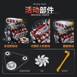 EIKEE Y15001 15001 ĐỘNG CƠ 8 XI-LANH bộ đồ chơi xếp lắp ráp ghép mô hình Technic V8 ENGINE Kỹ Thuật Công Nghệ Cao Mô Hình Phương Tiện 2347 khối