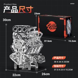 EIKEE Y15001 15001 ĐỘNG CƠ 8 XI-LANH bộ đồ chơi xếp lắp ráp ghép mô hình Technic V8 ENGINE Kỹ Thuật Công Nghệ Cao Mô Hình Phương Tiện 2347 khối