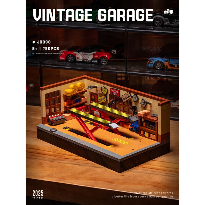 SMALL ANGLE JD098 NHÀ MÁY SỬA CHỮA XE RETRO bộ đồ chơi xếp lắp ráp ghép mô hình Creator THE SPEED HUNTER VINTAGE GARAGE Sáng Tạo 750 khối