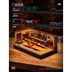 SMALL ANGLE JD098 NHÀ MÁY SỬA CHỮA XE RETRO bộ đồ chơi xếp lắp ráp ghép mô hình Creator THE SPEED HUNTER VINTAGE GARAGE Sáng Tạo 750 khối
