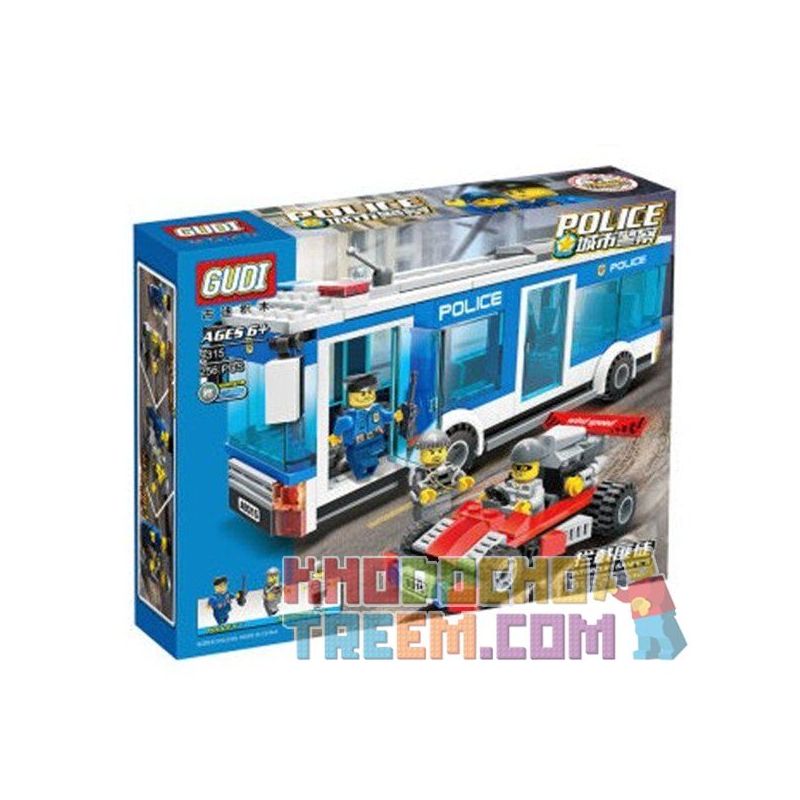 GUDI 9315 non  TRỰC THĂNG CẢNH SÁT bộ đồ chơi xếp lắp ráp ghép mô hình City POLICE Thành Phố 256 khối