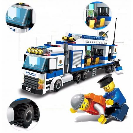 GUDI 9316 non  TRẠM CẢNH SÁT LƯU ĐỘNG bộ đồ chơi xếp lắp ráp ghép mô hình City Thành Phố 407 khối